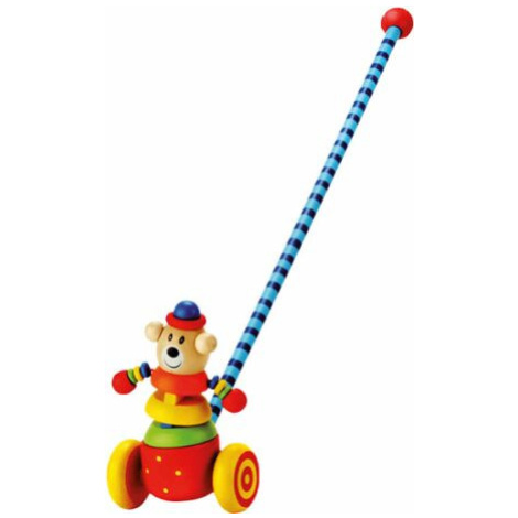 Dřevěná tahací hračka: Medvěd na tyči (Defekt) Bino