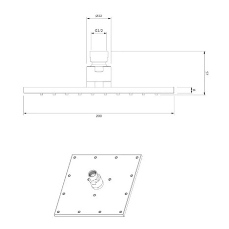 OMNIRES SLIMLINE dešťová sprcha, 20 x 20 cm chrom /CR/ WG220CR