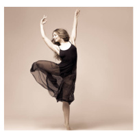 Fotografie Ballet dancer woman black dress. Studio shot., utkamandarinka, 40 × 40 cm