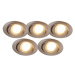 Sada 5 ks moderních ocelových vestavných bodových svítidel včetně LED 3-stupňově stmívatelné - M