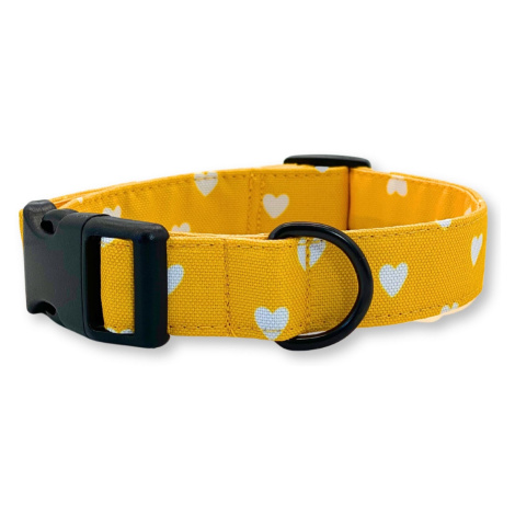 PafDog® Obojek pro psy LÁSKA - žlutý se srdíčky PAF-529
