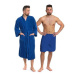 Interkontakt Sada Navy Blue: župan "Kimono" + pánský saunový kilt + osuška; velikost županu M