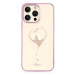 Kingxbar Wish Series silikonové pouzdro s original Swarovski crystals na iPhone 14 6.1" Pink