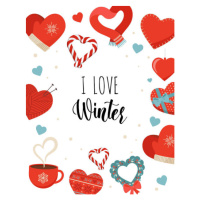 Ilustrace Winter love. I love winter card,, ma_rish, 30 × 40 cm