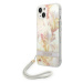 Guess GUOHCP14MHFLSU hard silikonové pouzdro iPhone 14 PLUS 6.7" purple Flower Strap