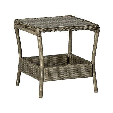 Zahradní stolek hnědý 45 × 45 × 46,5 cm polyratan, 313308 SHUMEE