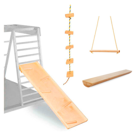 Sada Game - hrazda, kladina, lezecká stěna a lanový žebřík k dětskému hřišti