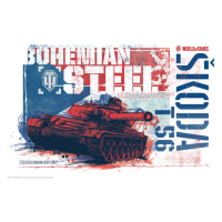 Plakát, Obraz - World of Tanks - Bohemian Steel, 91.5 × 61 cm