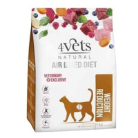4vets air dried natural veterinary exclusive weight reduction 1kg sušené krmivo pro kočky s onem