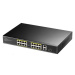 CUDY 16-Port 10/100M PoE+ Switch with 1Gigabit Uplink and 1 Gigabit Combo SFP Port 200W