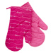 Kuchyňské bavlněné rukavice - chňapky SWEET LOVE růžová 100% bavlna 19x30 cm Balení 2 kusy - lev