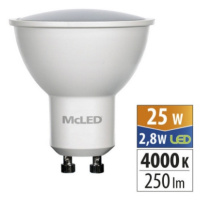 LED žárovka GU10 McLED 2,8W (25W) neutrální bílá (4000K), reflektor 110° ML-312.157.87.0