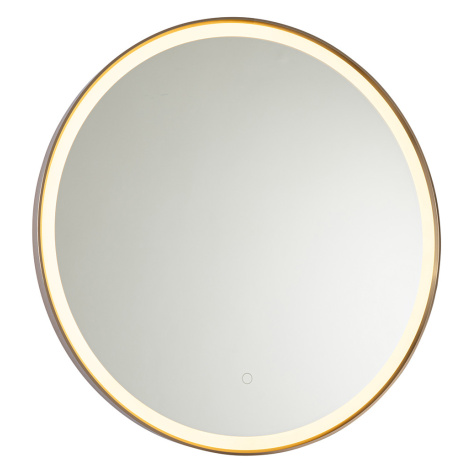 Koupelnové zrcadlo růžové zlato 70 cm včetně LED s dotykovým stmívačem - Miral QAZQA