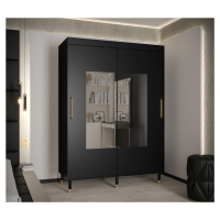 Šatní skříň Abi Calipso Tor Barva korpusu: Černá, Rozměry: 150 cm, Dveře: Černá + zrcadlo