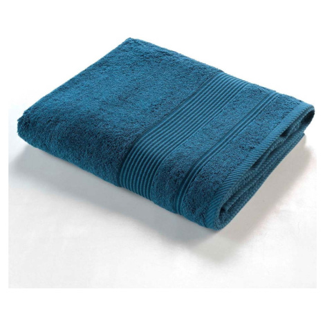 Tmavě modrá froté bavlněná osuška 90x150 cm Tendresse – douceur d'intérieur