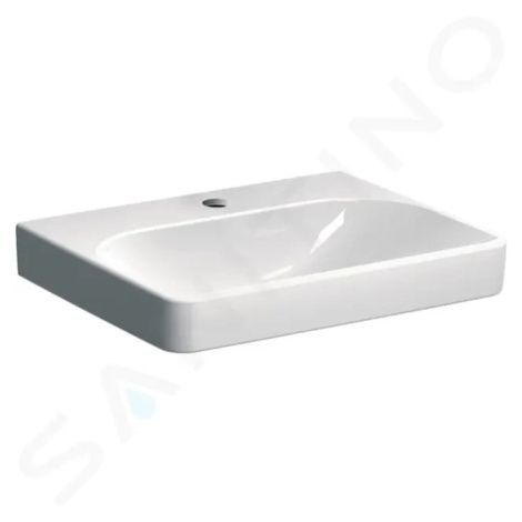 GEBERIT Smyle Square Umyvadlo 600x480 mm, bez přepadu, otvor pro baterii, bílá 501.732.00.1