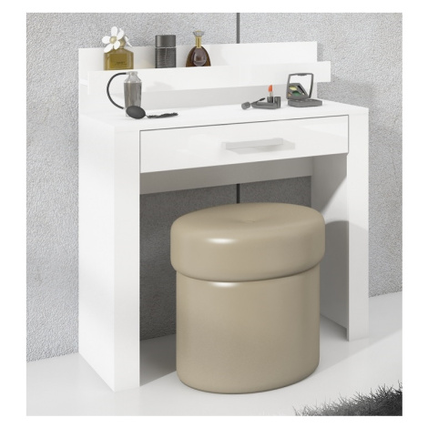 Toaletní stolek MOLTENO, bílá/bílý lesk, 5 let záruka MORAVIA FLAT