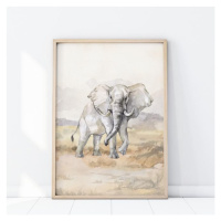 Nástěnný safari plakát s motivem slona