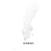 Mapa Švédsko black & white, (26.7 x 40 cm)