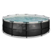 Bazén s pískovou filtrací Black Leather pool Exit Toys kruhový ocelová konstrukce 450*122 cm čer
