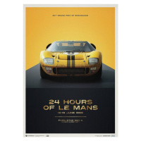 Umělecký tisk Ford GT40 - XGT-1 - 24H Le Mans - 1966, 50 × 70 cm