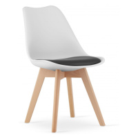 Jedálenská stolička MARK - bielo / čierna ( hnedé nohy)