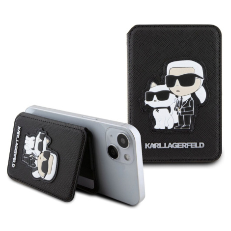 Karl Lagerfeld MagSafe Cardslot Stand Karl and Choupette černé