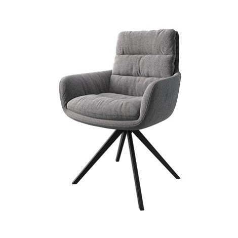 DELIFE Otočná židle Abelia-Flex s područkou texturovaná tkanina světle šedá křížová podnož