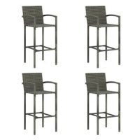 Barové stoličky 4 ks šedé polyratan, 313456