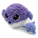 Les Déglingos Plyšová ryba Blowfish - máma s miminkem barva: fialová