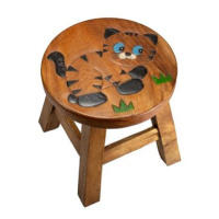 Dřevěná dětská stolička - KOŤÁTKO V TRÁVĚ