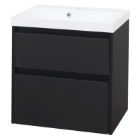 MEREO Opto, koupelnová skříňka s umyvadlem z litého mramoru 61 cm, černá CN940M