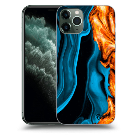 Silikonový černý obal pro Apple iPhone 11 Pro Max - Gold blue