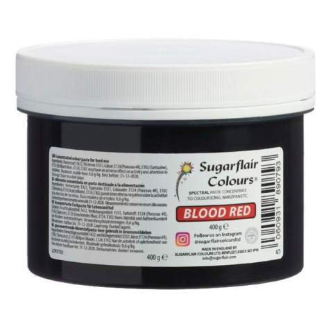 Sugarflair paste colour - gelová barva Blood Red  XXL - červená - 400g