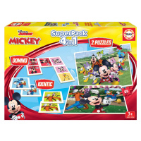 Puzzle domino a pexeso Mickey and Friends Disney Superpack Educa 2 x 25 dílků