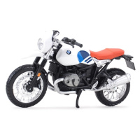 Burago kovový model motorky bmw r nine t urban gs 1:18 černobílá