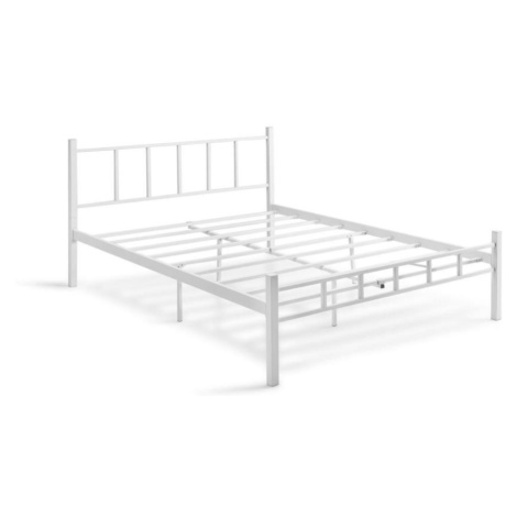 Kovová dvoulůžková postel ORMEL 160x200 cm bílá nosnost 200 kg 319HBV1201