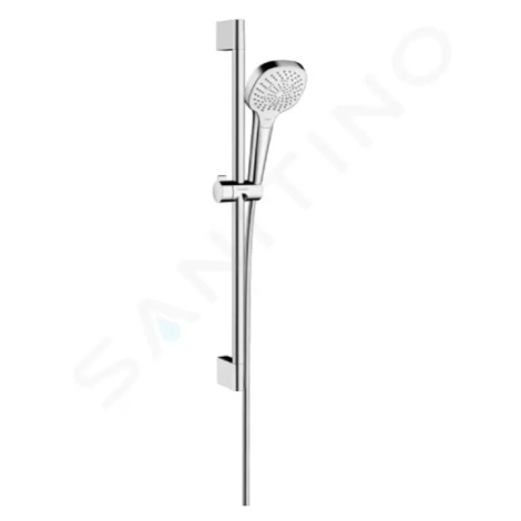 Hansgrohe 26581400 - Set sprchové hlavice, 3 proudy, tyče a hadice, EcoSmart 9 l/min, bílá/chrom