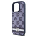 DKNY PU Leather Checkered Pattern and Stripe kryt iPhone 15 Pro Max modrý