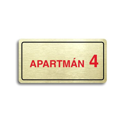 Accept Piktogram "APARTMÁN 4 II" (160 × 80 mm) (zlatá tabulka - barevný tisk)