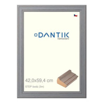 DANTIK rámeček 42 × 59,4, STEP šedý plexi čiré