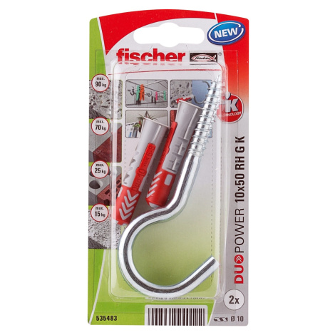 Fischer Hmoždinka DuoPower 10 x 50 RH G K NV se skobou, 2 ks