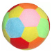 PLYŠ Baby soft barevný míč Happy World 18cm s chrastítkem pro miminko