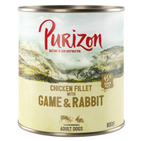 Výhodné balení Purizon Adult 12 x 800 g - Zvěřina a králičí s dýní a brusinkami