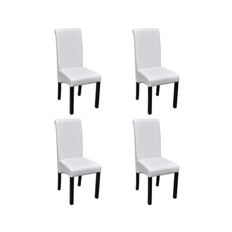 Jídelní židle 4 ks bílé umělá kůže SHUMEE