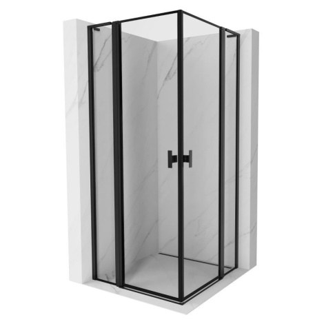 MEXEN/S Mist L Duo sprchový kout dveře křídlové 95 x 95, černý okraj, černá 8A4L-095L-095P-70-70
