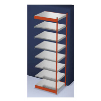 hofe Stabilní zásuvný regál, jednostranný, výška regálu 3000 mm, oranžový / pozinkovaný, šířka p