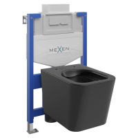 MEXEN/S WC předstěnová instalační sada Fenix XS-U s mísou WC Teo, černá mat 6853385XX85
