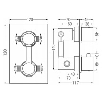 MEXEN/S Cube DR02 podomítkový sprchový SET + slim sprcha 25 cm, grafit 77502DR0225-66