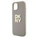 DKNY PU Leather Stack Logo Wrist Strap kryt iPhone 14 béžový